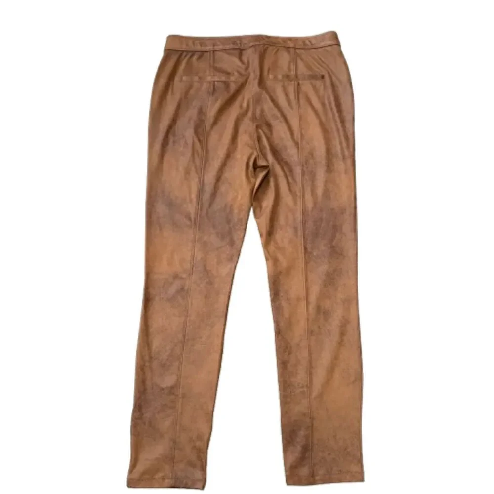 NWT Free People Faux Suede Moto‎ Leggings Brown Distressed Edgy Earthy Size 31